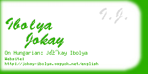 ibolya jokay business card